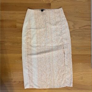 Forever 21 Pink Leopard Print Midi Skirt